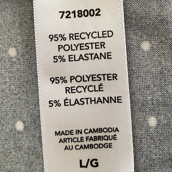 FN by Flora Nikrooz 2 pce Lounging Robe & Pants Polka Dot Print Navy White Sz L - Picture 13 of 15